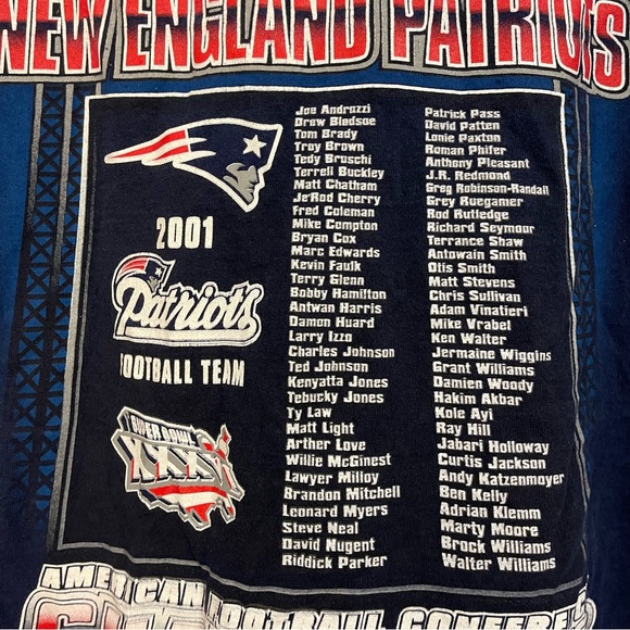 Vintage 2001 New England Patriots AFC Champions Shirt - Picture 6 of 7